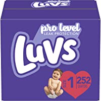 Diapers Newborn/Size 1 (8-14 lb), 252 Count - Luvs Ultra Leakguards Disposable Baby Diapers, ONE MONTH SUPPLY