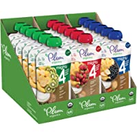 Plum Organics Baby Food Pouch | Mighty 4 | Variety Pack | 4 Ounce | 18 Pack | Organic Food Squeeze for Babies, Kids…