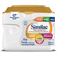 Similac Pro-Sensitive Infant Formula with Iron for Lactose Sensitivity, with 2’FL HMO for Immune Support, Non-GMO, Baby…