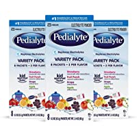 Pedialyte Electrolyte Powder Variety Electrolyte Hydration Drink 0.6 oz Powder Packs, 24 Count