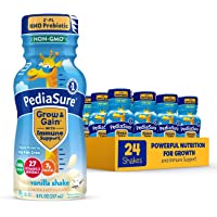 PediaSure Grow & Gain with 2’-FL HMO Prebiotic, Kids Nutrition Shake, Vitamins C, E, B1, B2, Non-GMO, Vanilla, Bottle, 8…