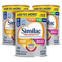 Similac Pro-Sensitive Non-GMO Infant Formula with Iron, with 2'-FL HMO, For Immune Support, Baby Formula, Powder, 34.9…