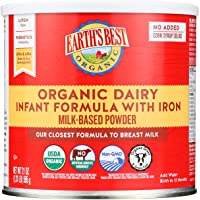 Earth's Best Organic Baby Formula, Dairy Based Powder Infant Formula with Iron, Non-GMO, Omega-3 DHA and Omega-6 ARA, 21…