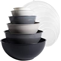 COOK WITH COLOR Mixing Bowls with Lids - 12 Piece Plastic Nesting Bowls Set includes 6 Prep Bowls and 6 Lids, Microwave…