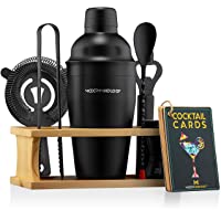 Mixology Bartender Kit with Stand | Black Bar Set Cocktail Shaker Set for Drink Mixing - Bar Tools: Martini Shaker…
