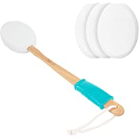Vive Lotion Applicator for Your Back (4 Pads) - Long Reach Handle with Sponge for Easy Self Application of Shower Bath…