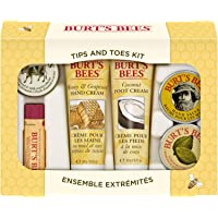 Burt's Bees Gift Set, 6 Products - 2 Hand Cream, Foot Cream, Cuticle Cream, Hand Salve & Lip Balm, Tips & Toes Kit in…
