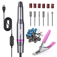 Electric Nail Drill- Professional Portable Manicure Pedicure E-file Kit with Acrylic Fake Nail Clipper for Shaping…