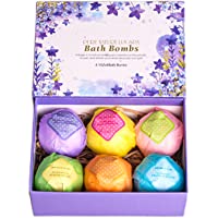 LuxSpa Bath Bombs Gift Set - The Best Ultra Bubble Fizzies with Natural Dead Sea Salt Cocoa and Shea Essential Oils, 6 x…