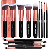 BS-MALL Makeup Brushes Premium Synthetic Foundation Powder Concealers Eye Shadows Makeup 14 Pcs Brush Set, Rose Golden…