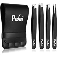 Pefei Tweezers Set - Professional Stainless Steel Tweezers for Eyebrows - Great Precision for Facial Hair, Splinter and…