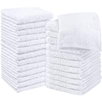 Utopia Towels Cotton White Washcloths Set - Pack of 24 - 100% Ring Spun Cotton, Premium Quality Flannel Face Cloths…