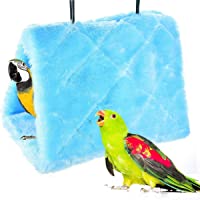 Winter Warm Bird Nest House Shed Hut Hanging Hammock Finch Cage Plush Fluffy Birds Hut Hideaway for Hamster Parrot Macaw…