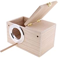 PINVNBY Parakeet Nest Box Bird House Budgie Wood Breeding Box for Lovebirds, Parrotlets Mating Box (M:7.94.74.7 inch)