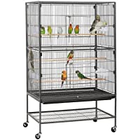 Yaheetech 52-inch Wrought Iron Standing Large Flight King Bird Cage for Cockatiels African Grey Quaker Amazon Sun…