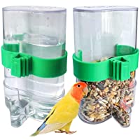 Hamiledyi Parakeet Water Dispenser No Mess Parrot Feeder Parakeet Waterer Cockatiel Cage Accessories,Automatic Feeding…