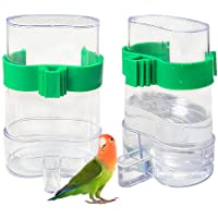 2 PCS Automatic Bird Dispenser Water Food Feeder Bottle Bird Cage Waterer Feeder Bird Accessory Drinker Bottle Container…