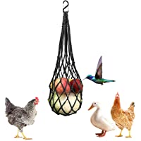 Chicken Vegetable String Bag , Poultry Fruit Holder Chicken Cabbage Feeder Treat Feeding Tool with Hook for Hens Chicken…