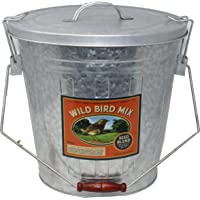 AUDUBON/WOODLINK Rustic Farmhouse Seed Storage Bucket W/scoop Galvanized 25 LB