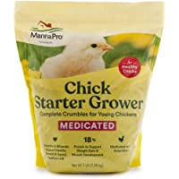 Manna Pro Chick Starter | Medicated Chick Feed Formulated with Amprolium | Prevents Coccidiosis | Feed Crumbles | 5…