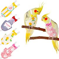 Nuanchu 4 Pieces Bird Diapers Flight Suite Liners Washable Reusable Protective Parrot Nappy Clothes with Waterproof…