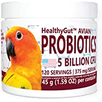 HealthyGut Avian Probiotics Dietary Supplement for Parrots, All-Natural Digestive System Formula