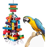 KINTOR Bird Chewing Toy Large Medium Parrot Cage Bite Toys African Grey Macaws Cockatoos Eclectus Amazon