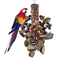RF-X Bird Toys, Parrot Toys for Large Birds, Natural Peppered Wood African Grey Parrots, Macaws, Cockatoos, Amazon…