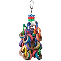 Super Bird SB1107 Chewable Paper Bagel Cascade Bird Toy with Colorful Plastic Chains, Large Size, 15” x 4.5”