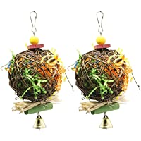 EBaokuup 2 Pack Bird Chewing Toys Foraging Shredder Toy Parrot Cage Shredder Toy Foraging Hanging Toy for Cockatiel…