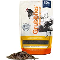 Grubblies Natural Grubs for Chickens - Chicken Feed Supplement with 50x Calcium, Healthier Than Mealworms - Black…