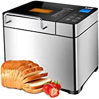 Hamilton Beach Premium Dough & Bread Maker Machine with Auto Fruit and Nut Dispenser, 2 lb. Loaf Capacity, Stainless…