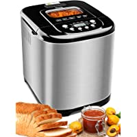 MICHELANGELO Stainless Steel Bread Machine Maker，2.2LB 15-in-1 Automatic Bread Maker Gluten Free, Nonstick Pan and 1…