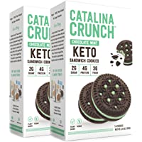 Catalina Crunch Chocolate Mint Keto Sandwich Cookies 2 Pack 6.8 oz Box | Keto Snacks | Low Carb, Low Sugar | Vegan…