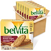 Belvita Cinnamon Brown Sugar Breakfast Biscuits, 6 Boxes of 5 Packs (4 Biscuits Per Pack)