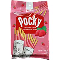 Glico Pocky, Strawberry Cream Covered Biscuit Sticks (9 Individual Bags), 3.81 oz