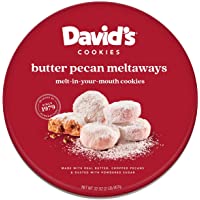 David’s Cookies Gourmet Cookies Butter Pecan Meltaway – 32oz Butter Cookies with Crunchy Pecans and Powdered Sugar – All…