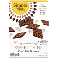 Simple Mills Chocolate Brownie Seed & Nut Flour Sweet Thins, Paleo Friendly & Delicious Sweet Thin Cookies, Good for…