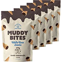 Muddy Bites Chocolate Filled Bite Size Waffle Cone Snack (Dark Chocolate, 5 Bags)
