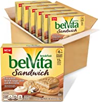 Belvita Breakfast Biscuit Sandwiches With Cinnamon Brown Sugar and Vanilla Creme Flavor, vanilla, cinnamon, Pack of 6
