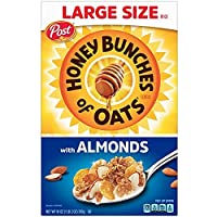 bunches of oats with almonds, heart healthy, low fat, made with whole grain cereal, 18 ounce box