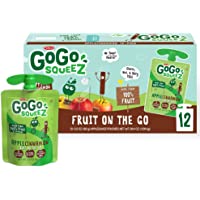GoGo squeeZ Fruit on the Go, Apple Cinnamon, 3.2 oz. (12 Pouches) - Tasty Kids Applesauce Snacks Made from Apples…