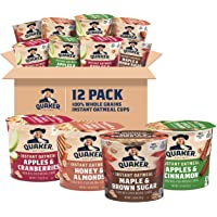 Quaker Instant Oatmeal Express Cups, 4 Flavor Variety Pack, 12 Count