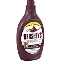 HERSHEY'S Genuine Chocolate Flavor Sugar Free Syrup, Drink Mix, 17.5 Oz. Bottle (6 Count)