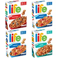 Quaker Life Breakfast Cereal, 3 Flavor Variety Pack (4 Boxes)
