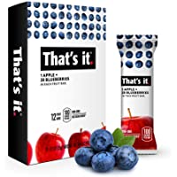 That's it. Apple + Blueberry 100% Natural Real Fruit Bar, Best High Fiber Vegan, Gluten Free Healthy Snack, Paleo for…