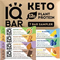 IQBAR Brain and Body Keto Protein Bars - 7 Sampler Keto Bars - Energy Bars - Low Carb Protein Bars - High Fiber Vegan…