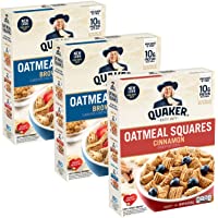 Quaker Oatmeal Squares Breakfast Cereal, Brown Sugar & Cinnamon Variety Pack (3 Pack) (00030000562437)