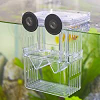 Senzeal Aquarium Fish Breeder Box Plastic Fish Isolation Breeding Box Hatching Incubator Box for Baby Fish Shrimp…