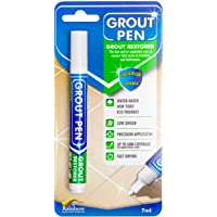 Grout Pen White Tile Paint Marker: Waterproof Tile Grout Colorant and Sealer Pen - White, Narrow 5mm Tip (7mL)